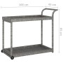 Carrello da Bar Grigio 100x45x83 cm in Polyrattan