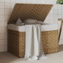 Cesto Portabiancheria con Coperchio 55,5x35x34 cm Polyrattan