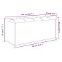 Panca Portaoggetti Grigio Cemento 102x42x45cm Legno Multistrato