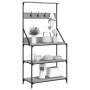 Scaffale Cucina Ganci 4 Ripiani Grigio Sonoma Legno Multistrato