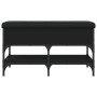 Panca Porta Scarpe Nera 82x42x45 cm in Legno Multistrato