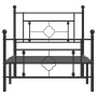 Giroletto con Testiera e Pediera Metallo Nero 90x200 cm