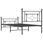 Giroletto con Testiera e Pediera Metallo Nero 90x200 cm