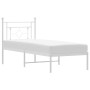 Giroletto con Testiera Metallo Bianco 75x190 cm