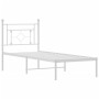 Giroletto con Testiera Metallo Bianco 75x190 cm