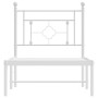 Giroletto con Testiera Metallo Bianco 75x190 cm