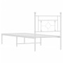 Giroletto con Testiera Metallo Bianco 75x190 cm