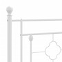 Giroletto con Testiera Metallo Bianco 75x190 cm