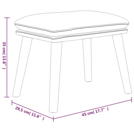 Poggiapiedi Crema 45x29,5x35 cm in Tessuto e Similpelle