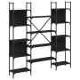 Libreria Nera 155,5x24x166,5 cm in Legno Multistrato