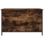 Panca Portaoggetti Rovere Fumo 80x42,5x50 cm Legno Multistrato