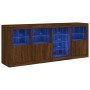 Credenza con Luci LED Rovere Marrone 164x37x67 cm