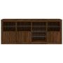 Credenza con Luci LED Rovere Marrone 164x37x67 cm