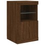 Credenza con Luci LED Rovere Marrone 164x37x67 cm