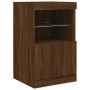 Credenza con Luci LED Rovere Marrone 164x37x67 cm