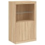 Credenza con Luci LED Rovere Sonoma 202x37x100 cm