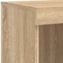 Credenza con Luci LED Rovere Sonoma 202x37x100 cm