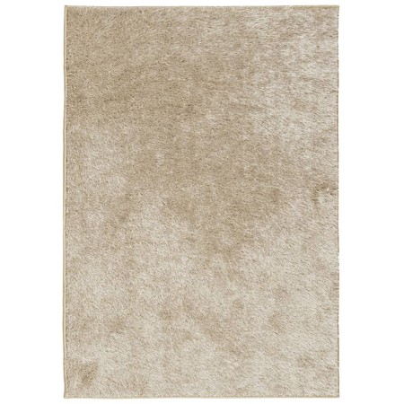 Tappeto a Pelo Lucido Lungo ISTAN Effetto Beige 140x200 cm