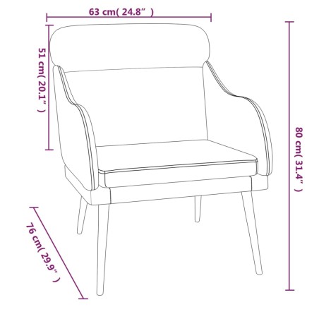 Poltrona Gialla 63x76x80 cm Velluto