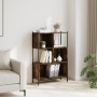 Libreria Rovere Fumo 72x28x109 cm in Legno Multistrato