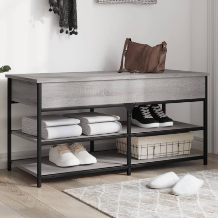 Panca Porta Scarpe Grigio Sonoma 100x42,5x50 Legno Multistrato