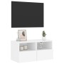 Mobile TV a Parete Bianco 60x30x30 cm in Legno Multistrato