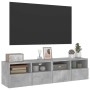 Mobili TV Muro 2pz Grigio Cemento 60x30x30 cm Legno Multistrato