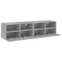 Mobili TV Muro 2pz Grigio Cemento 60x30x30 cm Legno Multistrato