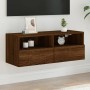 Mobile TV a Parete Rovere Marrone 80x30x30 cm Legno Multistrato