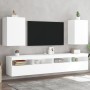 Mobili TV a Parete 2pz Bianchi 40,5x30x60 cm Legno Multistrato