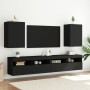 Mobili TV a Parete 2pz Neri 40,5x30x60 cm in Legno Multistrato