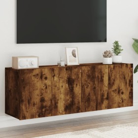 Mobili TV a Parete 2pz Rovere Fumo 60x30x41 cm