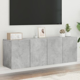 Mobili TV a Parete 2pz Grigio Cemento 60x30x41 cm