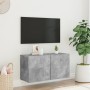 Mobile TV a Parete Grigio Cemento 80x30x41 cm