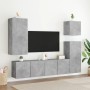 Mobile TV a Parete Grigio Cemento 80x30x41 cm