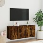 Mobile TV a Parete Rovere Fumo 100x30x41 cm