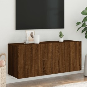 Mobile TV a Parete Rovere Marrone 100x30x41 cm