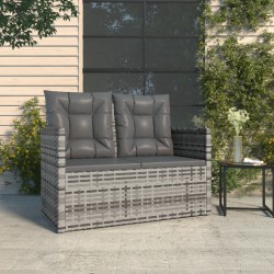 Panca da Giardino con Cuscini Grigia 105 cm in Polyrattan