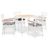 Set da Pranzo da Giardino 5 pz in Polyrattan Bianco