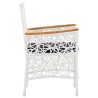 Set da Pranzo da Giardino 5 pz in Polyrattan Bianco