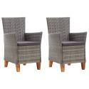 Sedie da Giardino 2 pz con Cuscini in Polyrattan Grigio