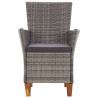 Sedie da Giardino 2 pz con Cuscini in Polyrattan Grigio