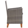 Sedie da Giardino 2 pz con Cuscini in Polyrattan Grigio