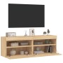 Mobili TV a Parete con Luci LED 2pz Rovere Sonoma 60x30x40 cm