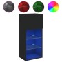 Mobili Porta TV con Luci LED 2 pz Neri 40,5x30x90 cm