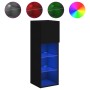 Mobili Porta TV con Luci LED 2 pz Neri 30,5x30x90 cm