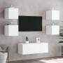 Mobile TV a Parete con Luci LED Bianco 30,5x35x30 cm