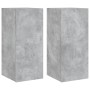 Mobili TV a Parete con Luci LED 2pz Grigio Cemento 30,5x35x70cm
