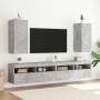 Mobili TV a Parete con Luci LED 2pz Grigio Cemento 30,5x35x70cm