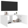 Mobile TV a Parete con Luci LED Bianco 100x35x41 cm